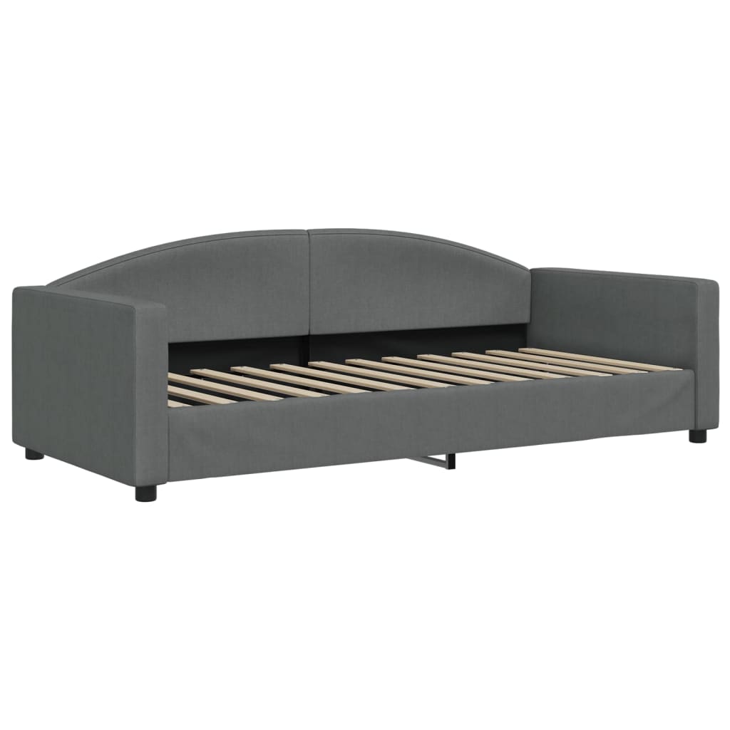 Lit de jour avec gigogne sans matelas gris foncé 90x200 cm - XIOS