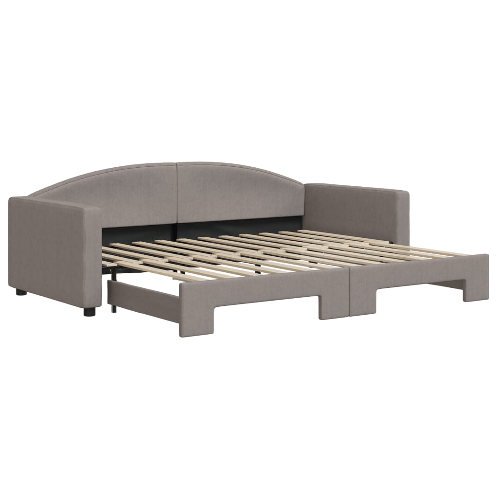 Lit de jour avec gigogne sans matelas taupe 90x200 cm - XIOS