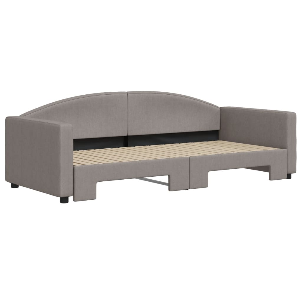 Lit de jour avec gigogne sans matelas taupe 90x200 cm - XIOS