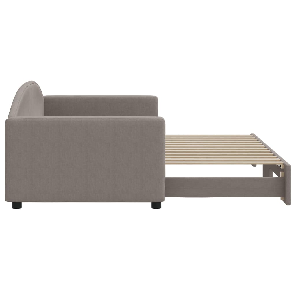Lit de jour avec gigogne sans matelas taupe 90x200 cm - XIOS