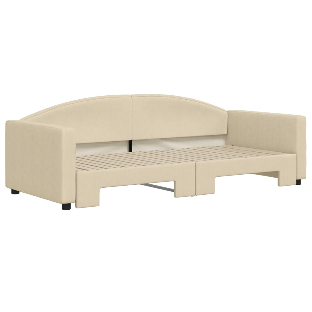 Lit de jour avec gigogne sans matelas crème 90x200 cm - XIOS