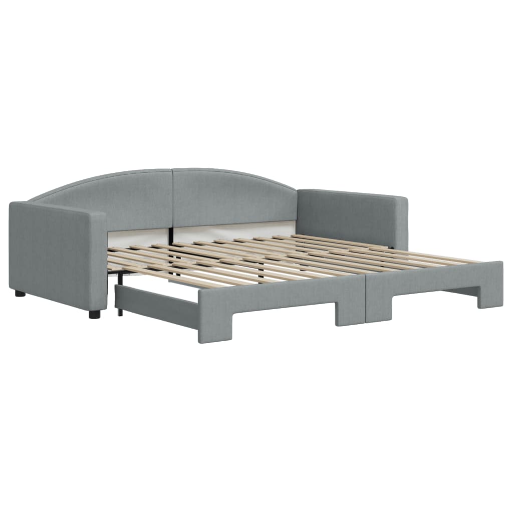 Lit de jour avec gigogne sans matelas gris clair 100x200 cm - XIOS