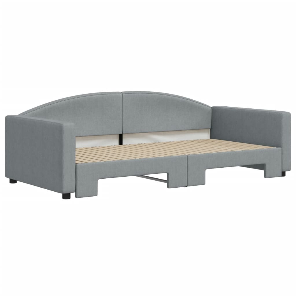Lit de jour avec gigogne sans matelas gris clair 100x200 cm - XIOS