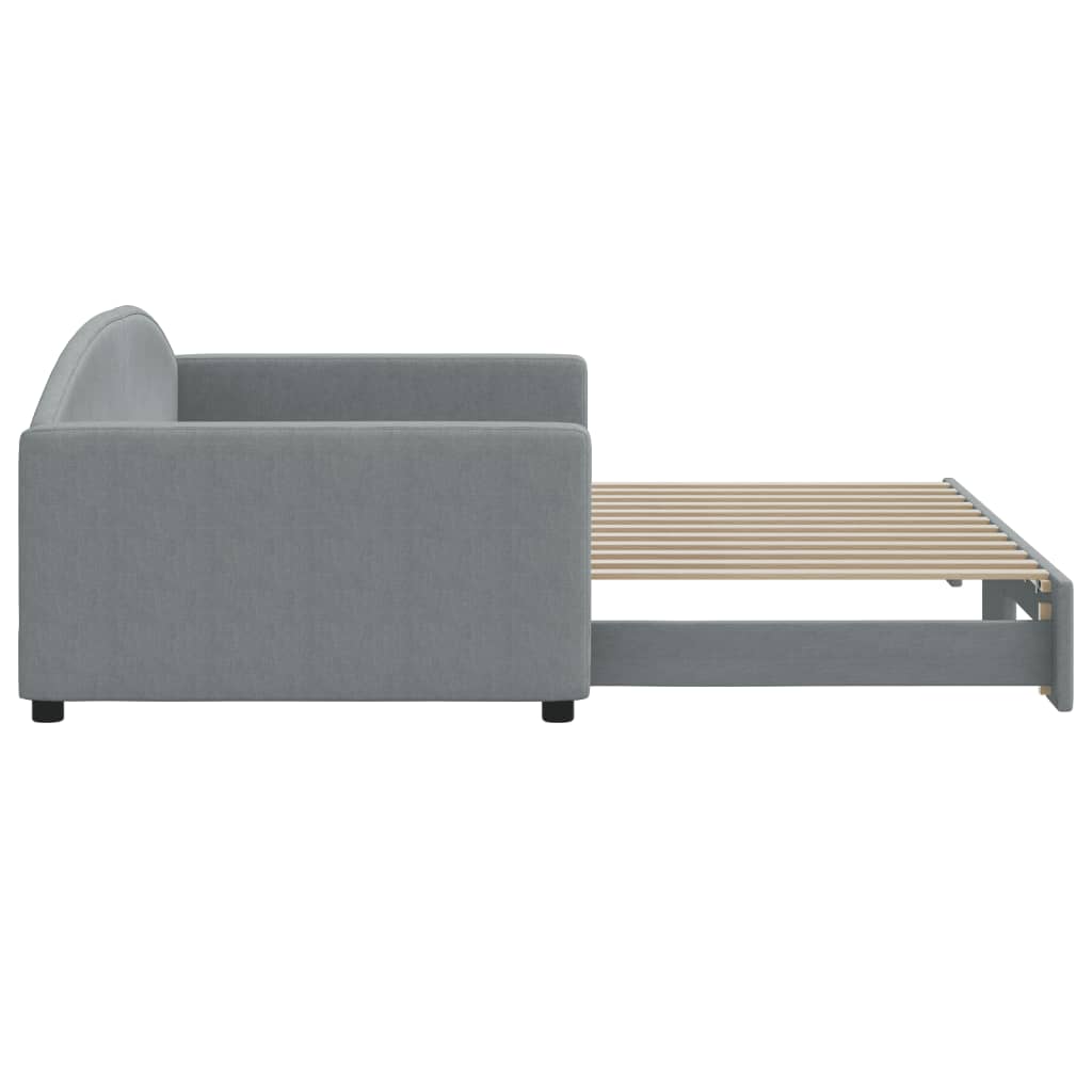 Lit de jour avec gigogne sans matelas gris clair 100x200 cm - XIOS