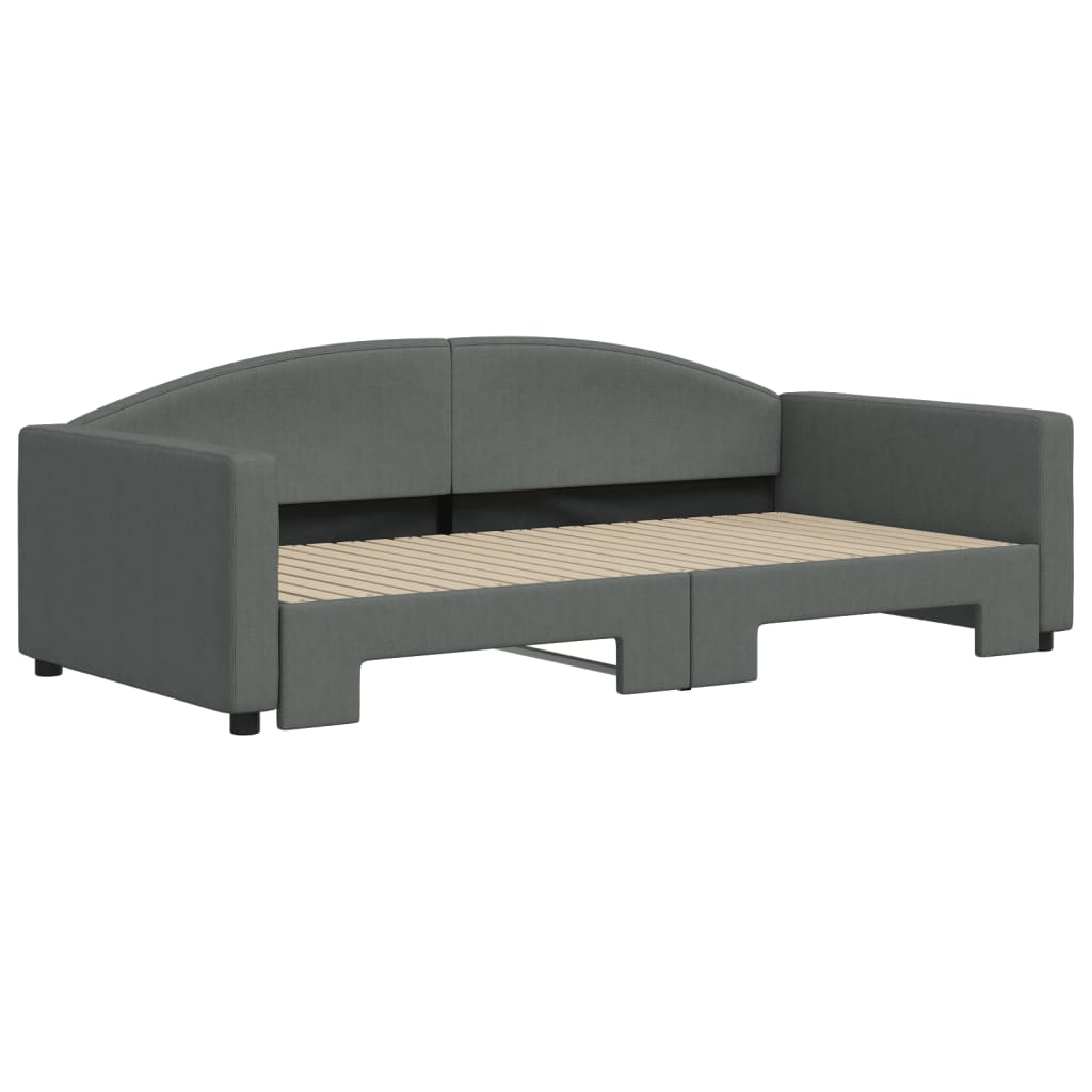 Lit de jour avec gigogne sans matelas gris foncé 100x200 cm - XIOS