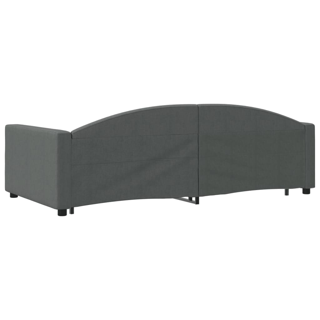 Lit de jour avec gigogne sans matelas gris foncé 100x200 cm - XIOS