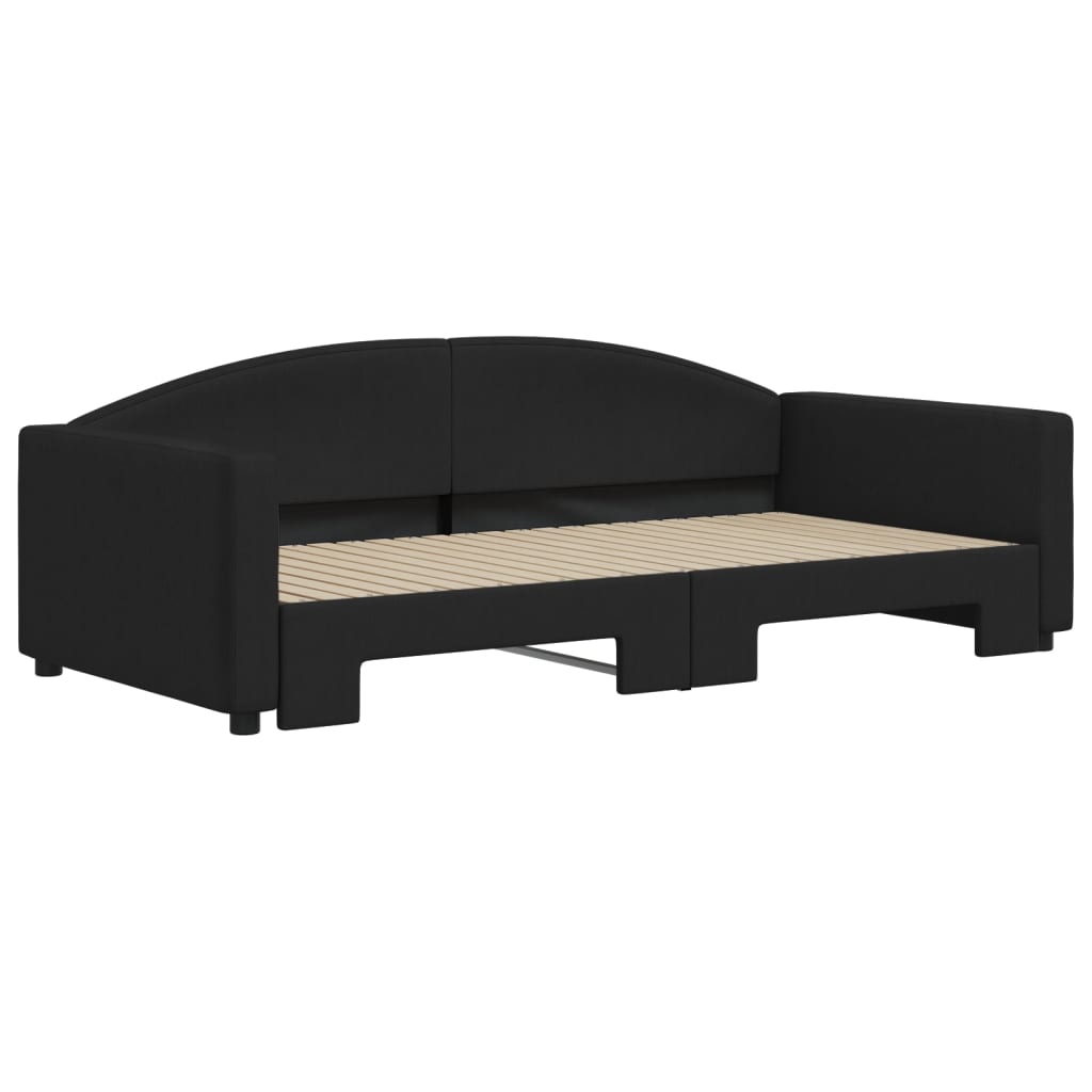 Lit de jour avec gigogne sans matelas noir 100x200 cm - XIOS