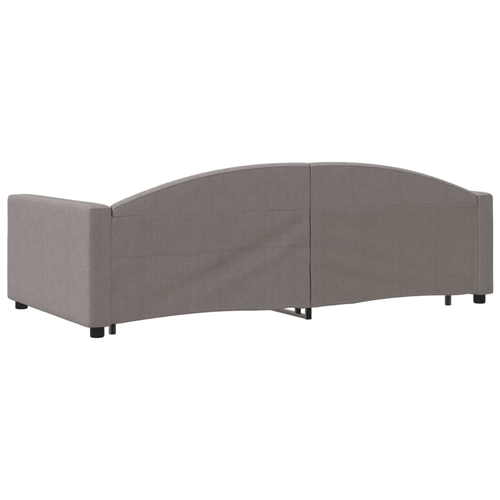 Lit de jour avec lit gigogne taupe 100x200 cm tissu - XIOS