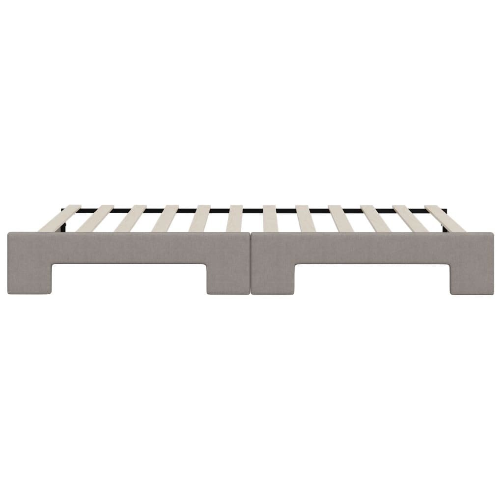 Lit de jour avec lit gigogne taupe 100x200 cm tissu - XIOS