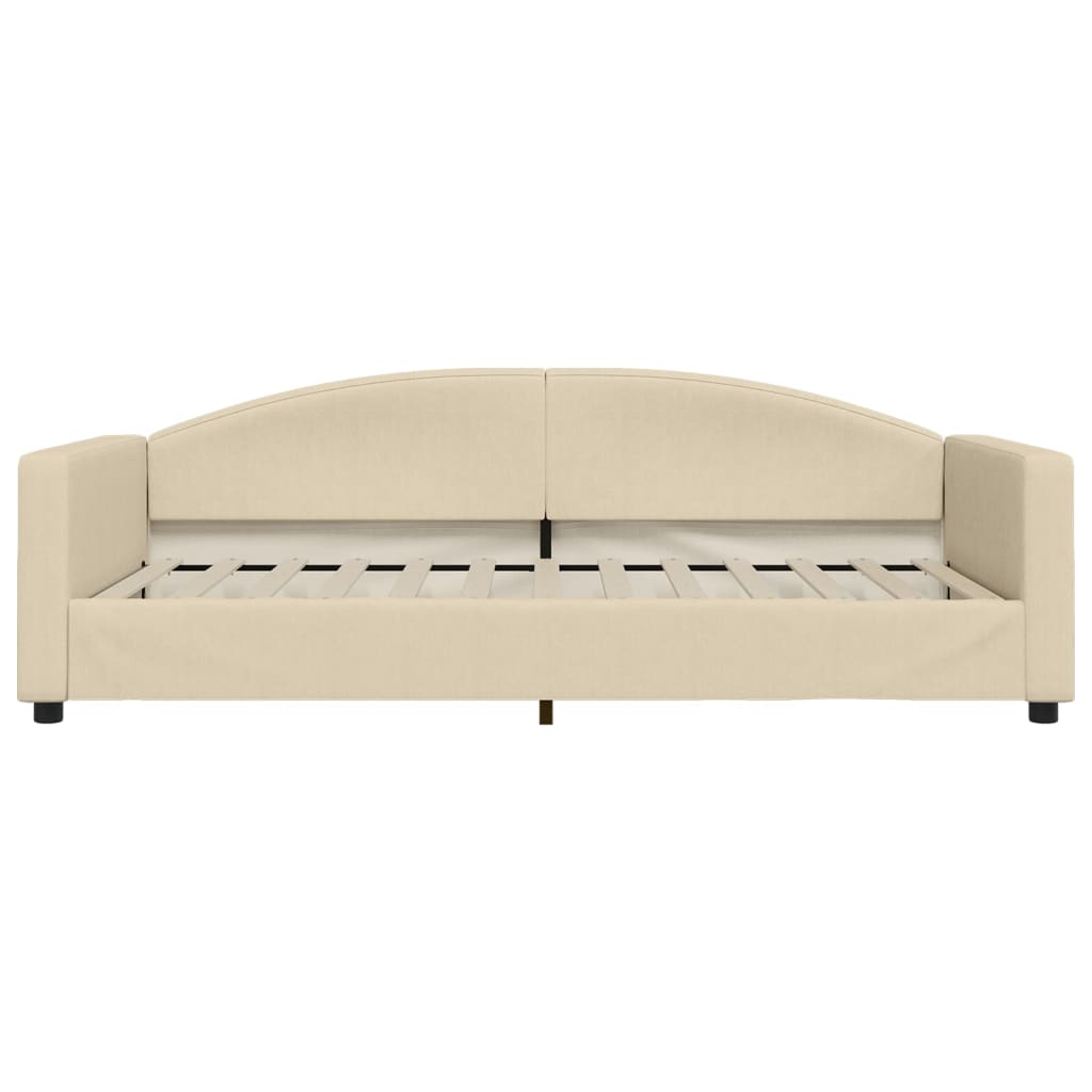 Lit de jour avec lit gigogne crème 100x200 cm tissu - XIOS
