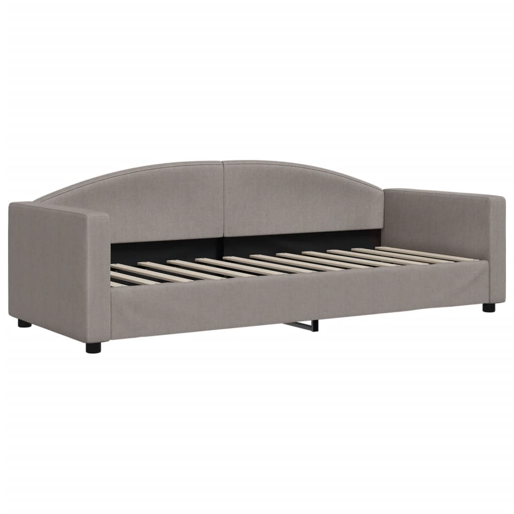 Lit de jour avec gigogne et matelas taupe 80x200 cm tissu - XIOS