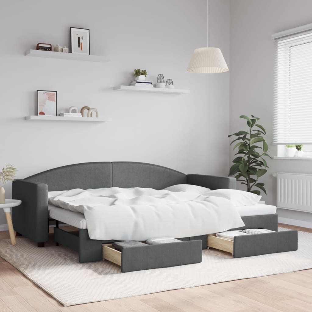 Lit de jour avec gigogne et tiroirs sans matelas 80x200 cm - XIOS