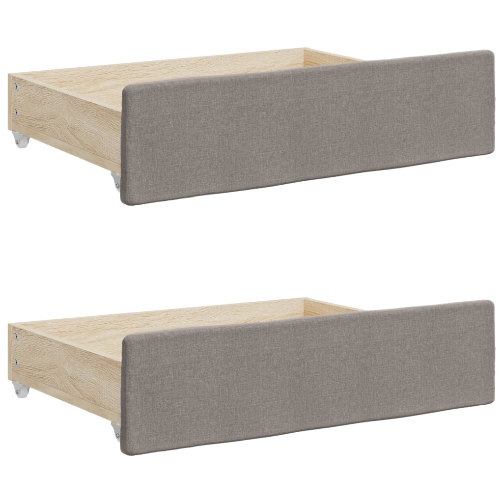 Lit de jour avec gigogne et tiroirs sans matelas taupe 80x200cm - XIOS