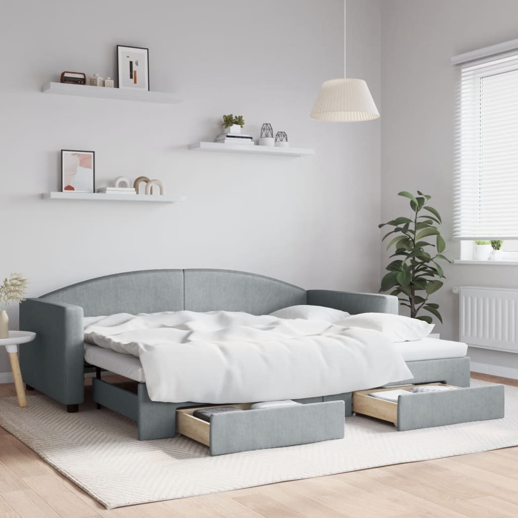 Lit de jour avec gigogne et tiroirs sans matelas 90x200 cm - XIOS