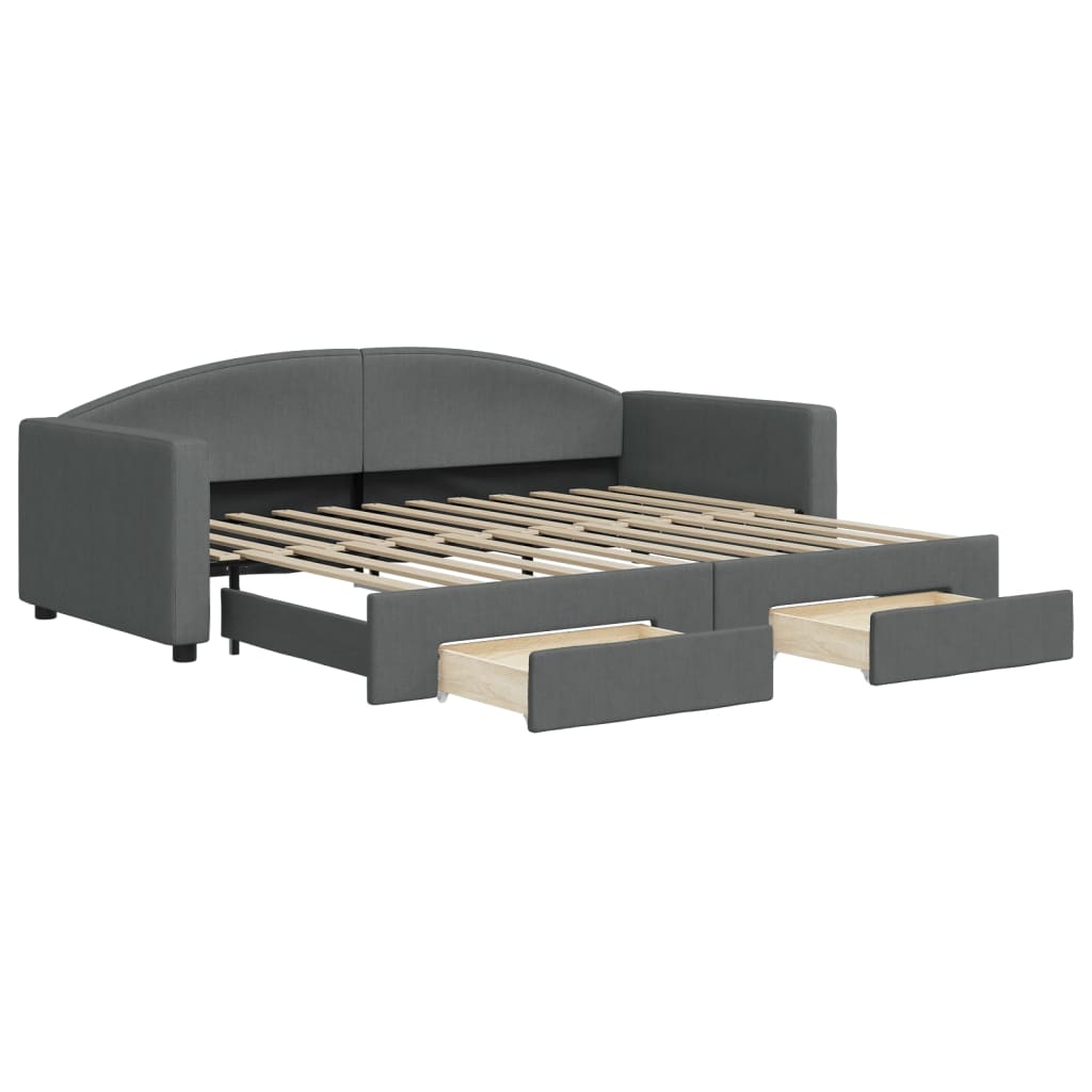 Lit de jour avec gigogne et tiroirs sans matelas 90x200 cm - XIOS