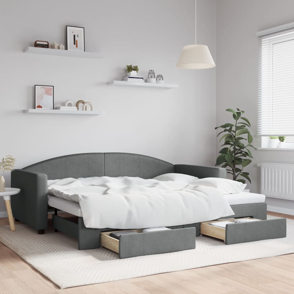Lit de jour avec gigogne et tiroirs sans matelas 90x200 cm - XIOS