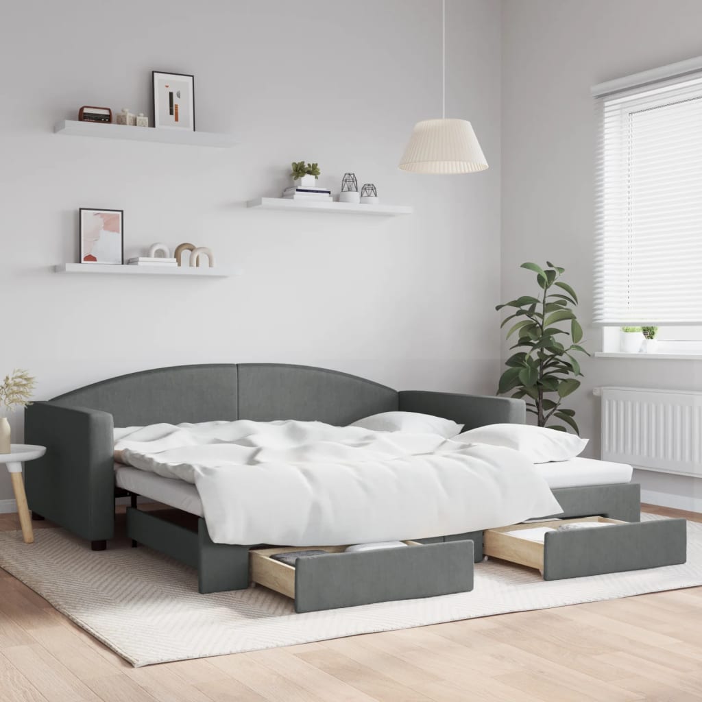 Lit de jour avec gigogne et tiroirs sans matelas 100x200 cm - XIOS