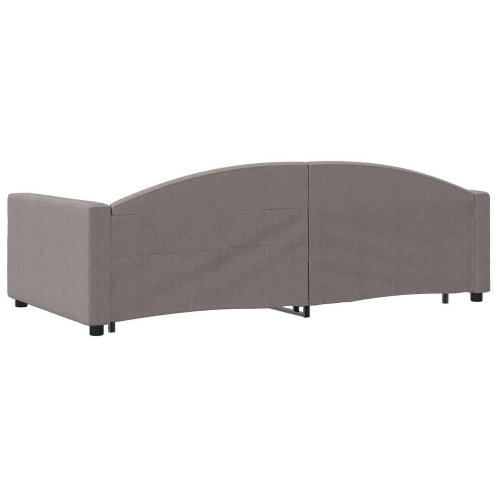 Lit de jour avec gigogne et tiroirs taupe 100x200 cm tissu - XIOS