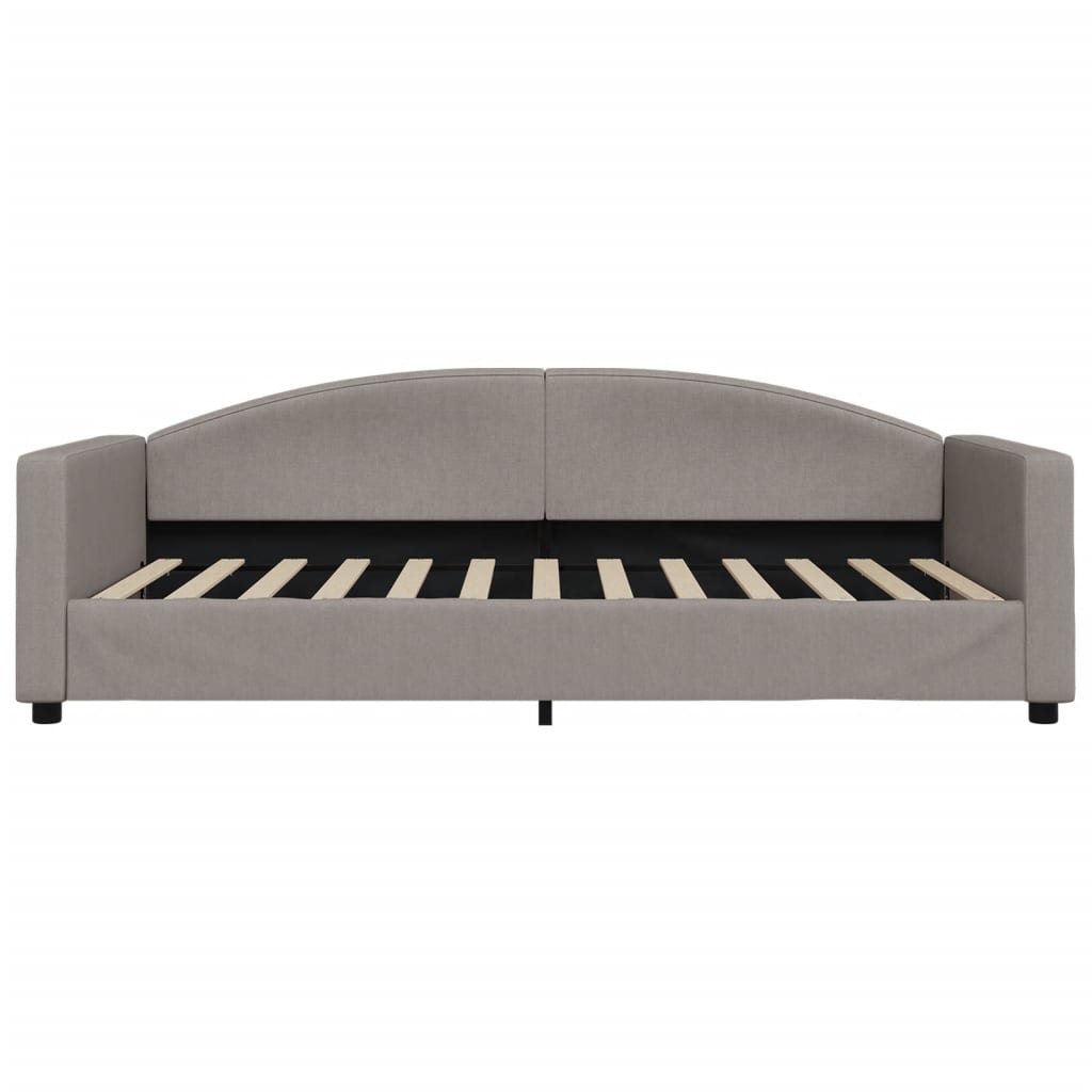 Lit de jour avec gigogne et tiroirs taupe 100x200 cm tissu - XIOS
