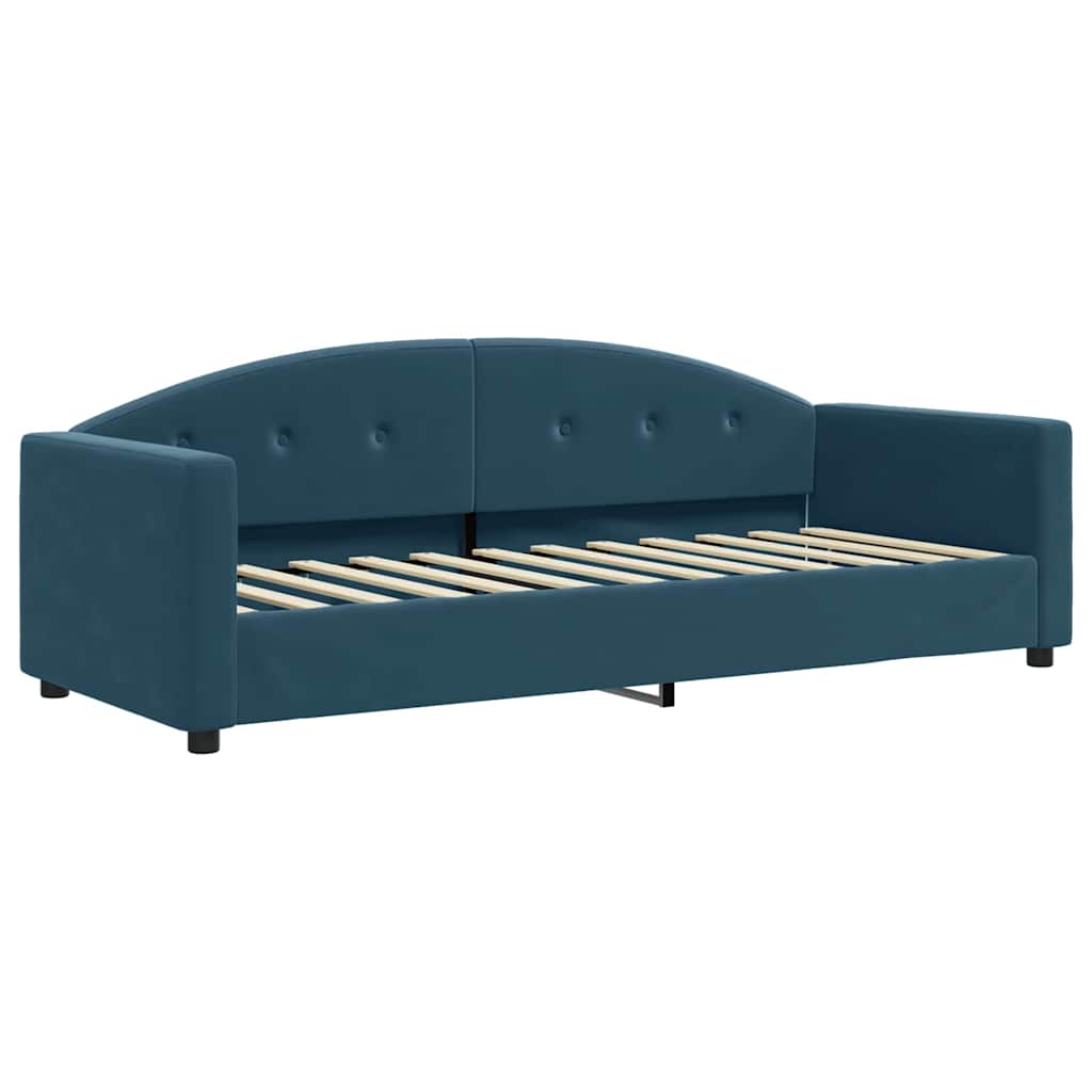 Lit de jour avec matelas bleu 80x200 cm velours - XIOS