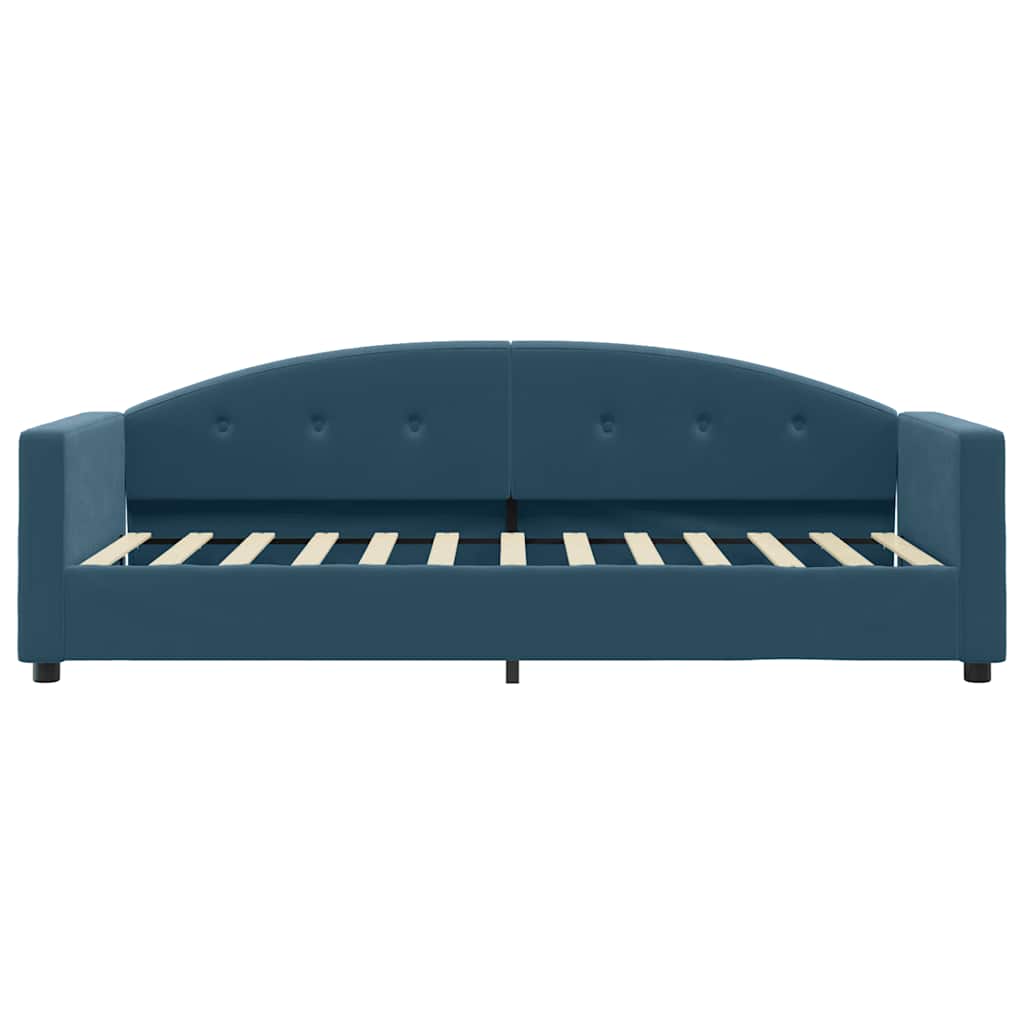 Lit de jour avec matelas bleu 80x200 cm velours - XIOS