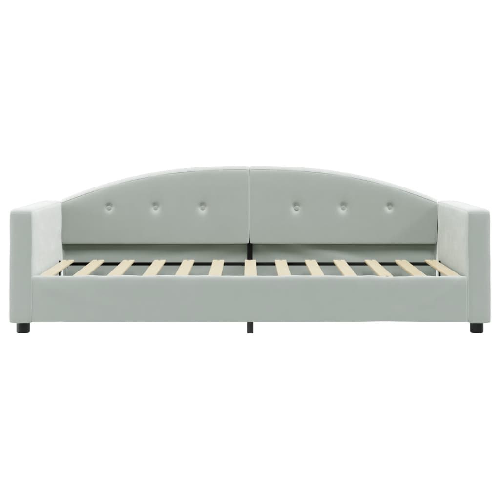 Lit de jour avec matelas gris clair 80x200 cm velours - XIOS