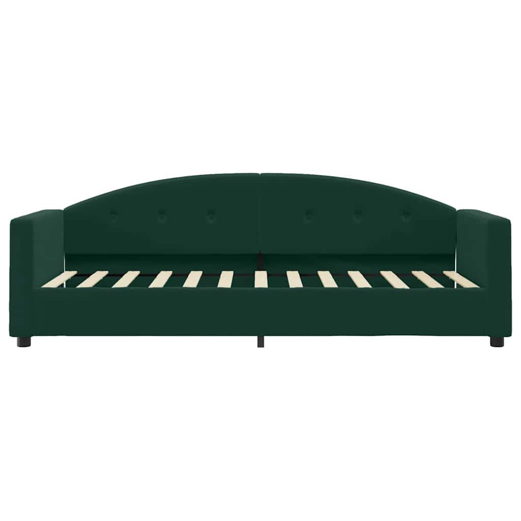 Lit de jour avec matelas vert foncé 80x200 cm velours - XIOS