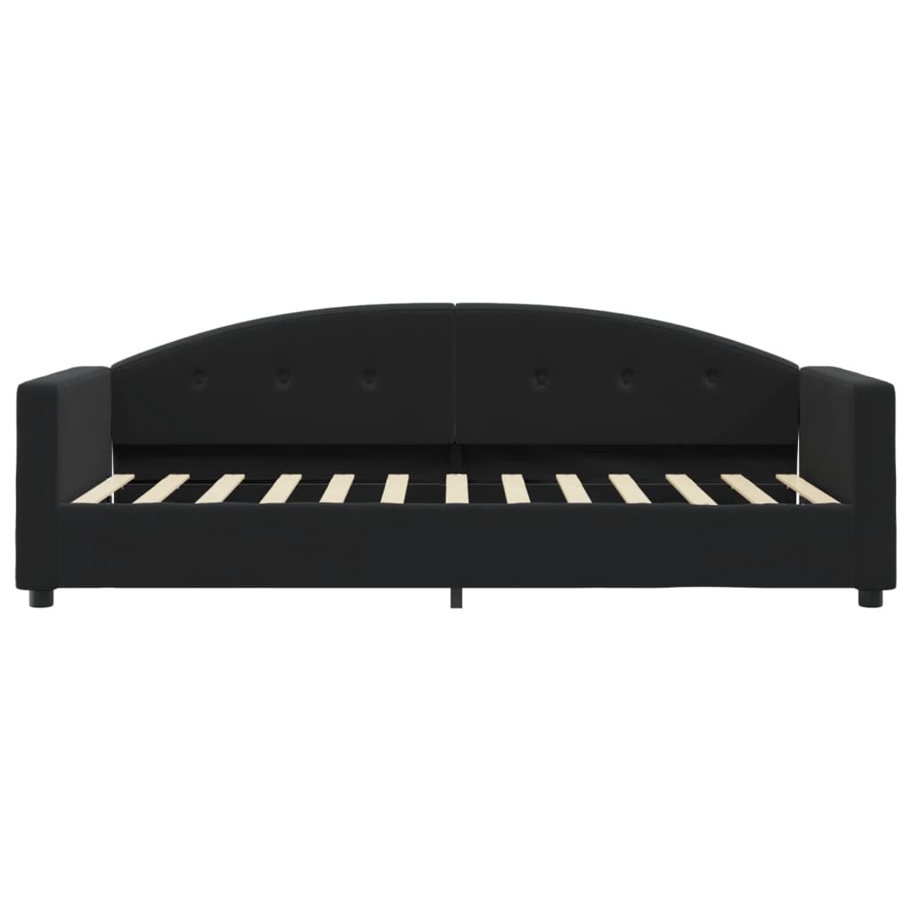 Lit de jour avec matelas noir 80x200 cm velours - XIOS
