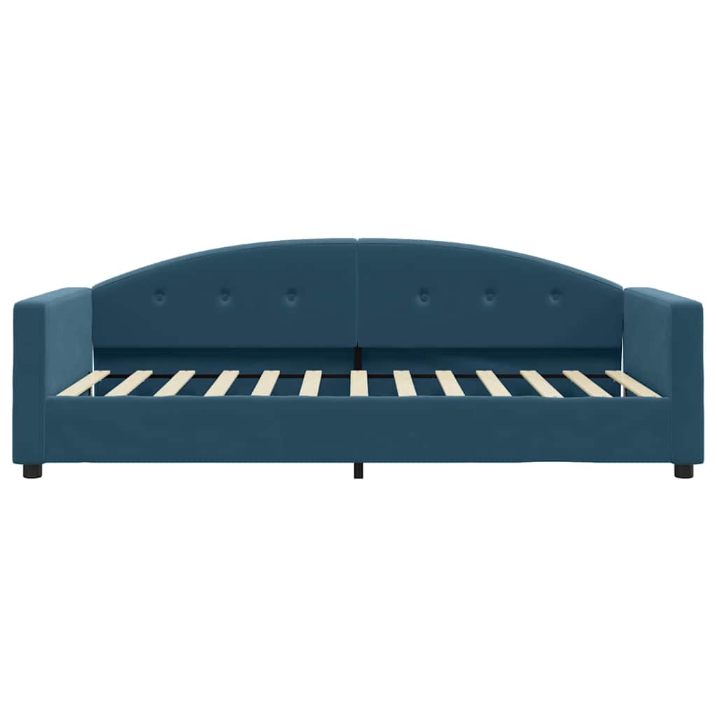 Lit de jour avec matelas bleu 90x200 cm velours - XIOS