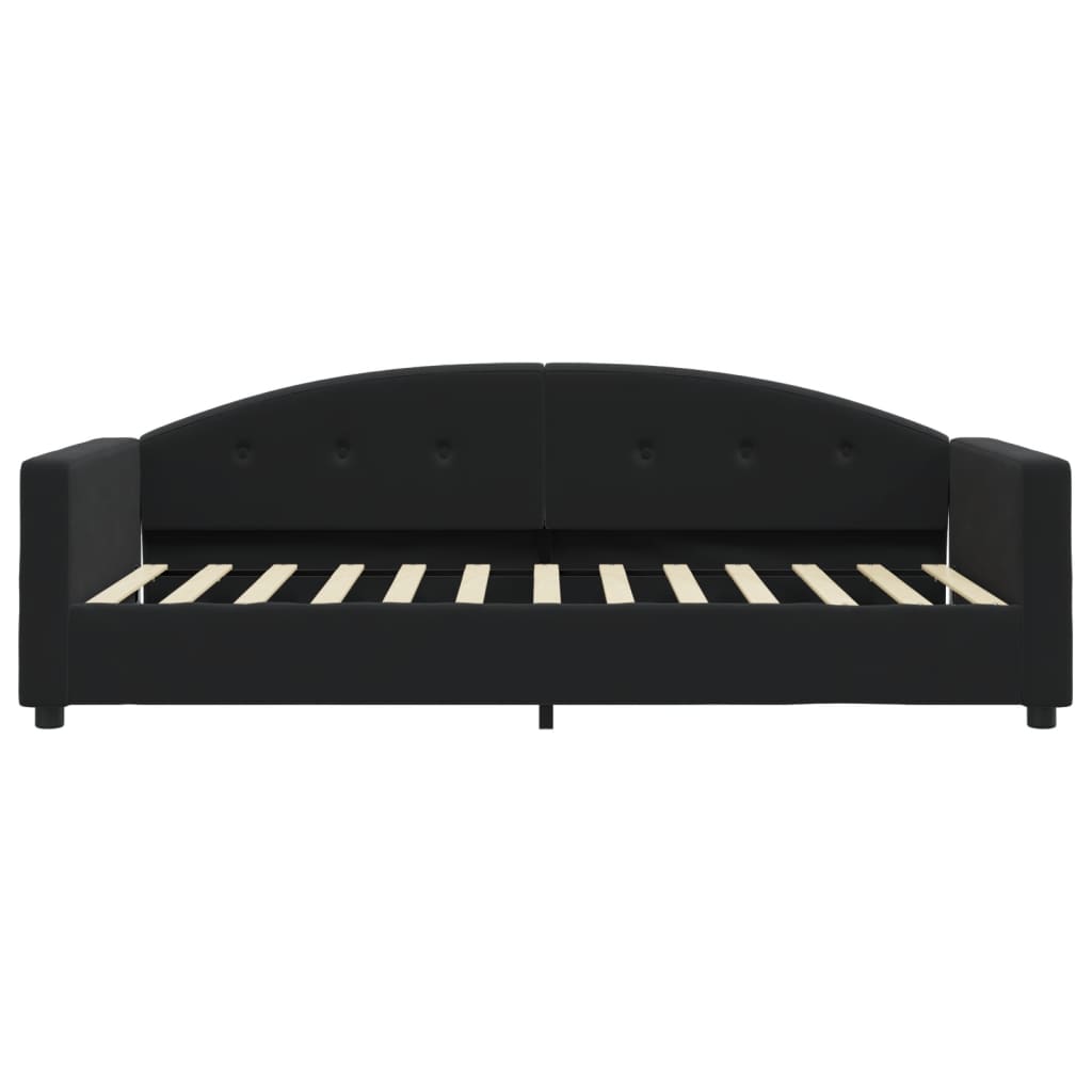 Lit de jour avec matelas noir 90x200 cm velours - XIOS