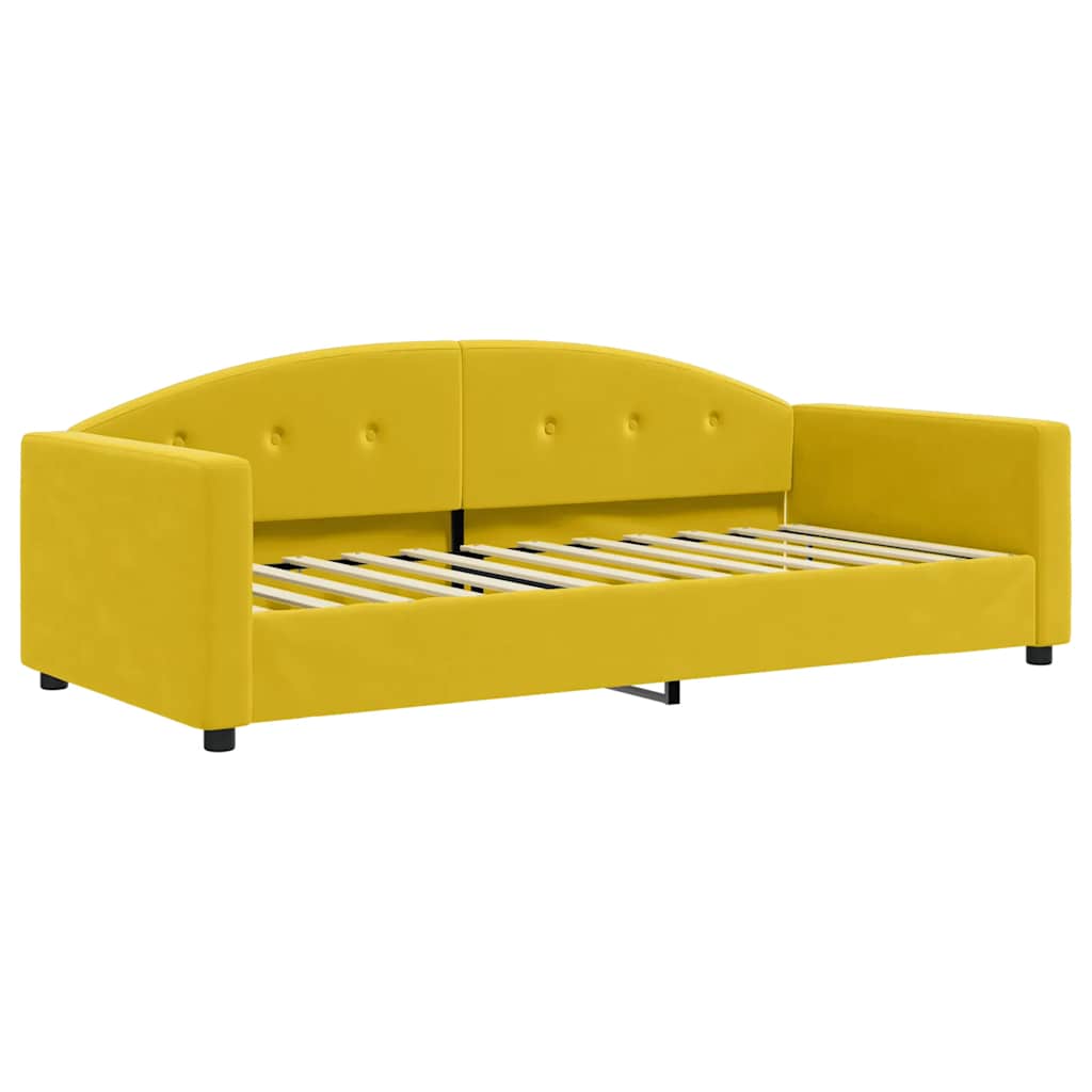 Lit de jour avec matelas jaune 90x200 cm velours - XIOS