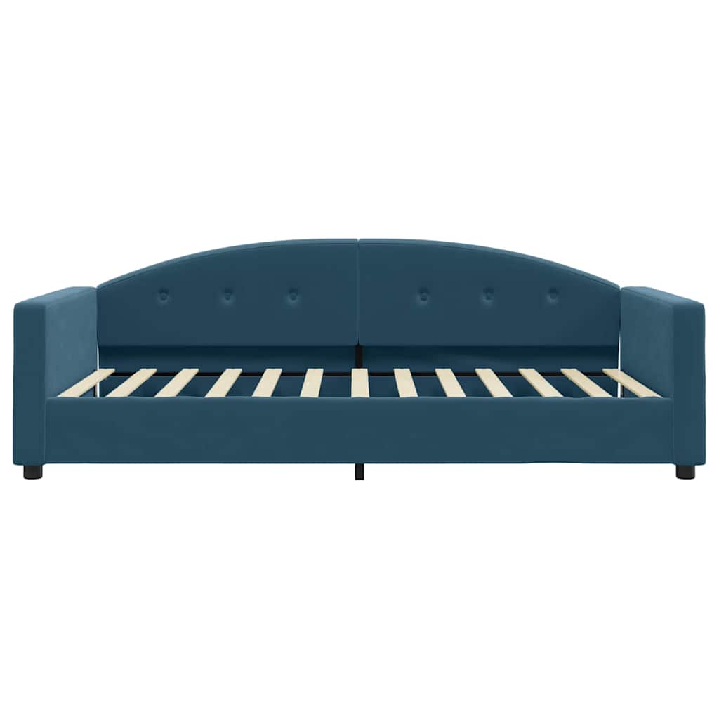 Lit de jour avec matelas bleu 100x200 cm velours - XIOS