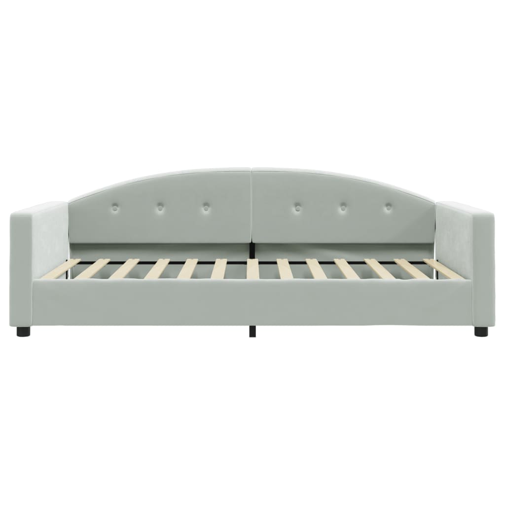 Lit de jour avec matelas gris clair 100x200 cm velours - XIOS