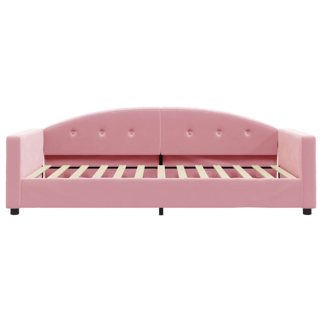 Lit de jour avec matelas rose 100x200 cm velours - XIOS