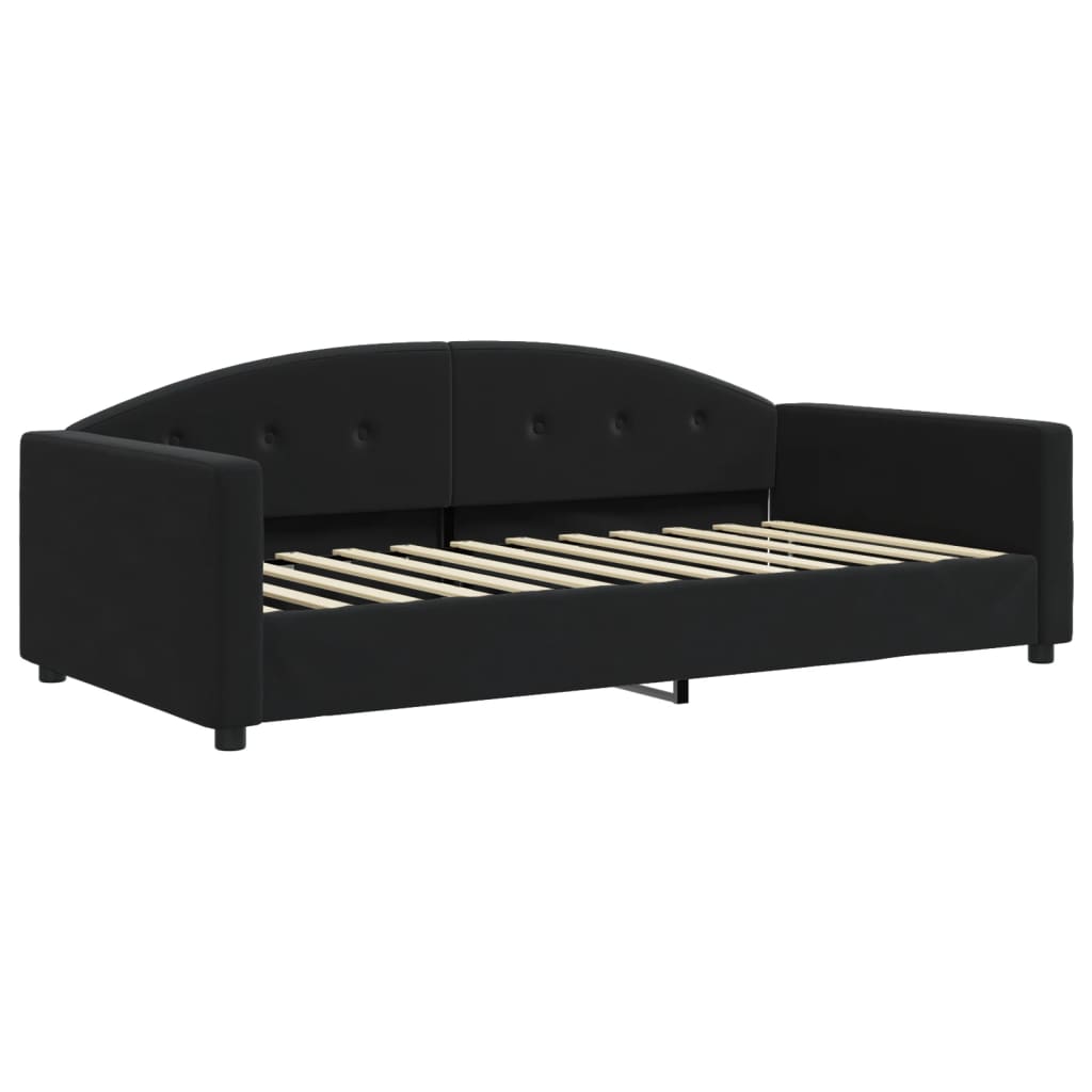 Lit de jour avec matelas noir 100x200 cm velours - XIOS
