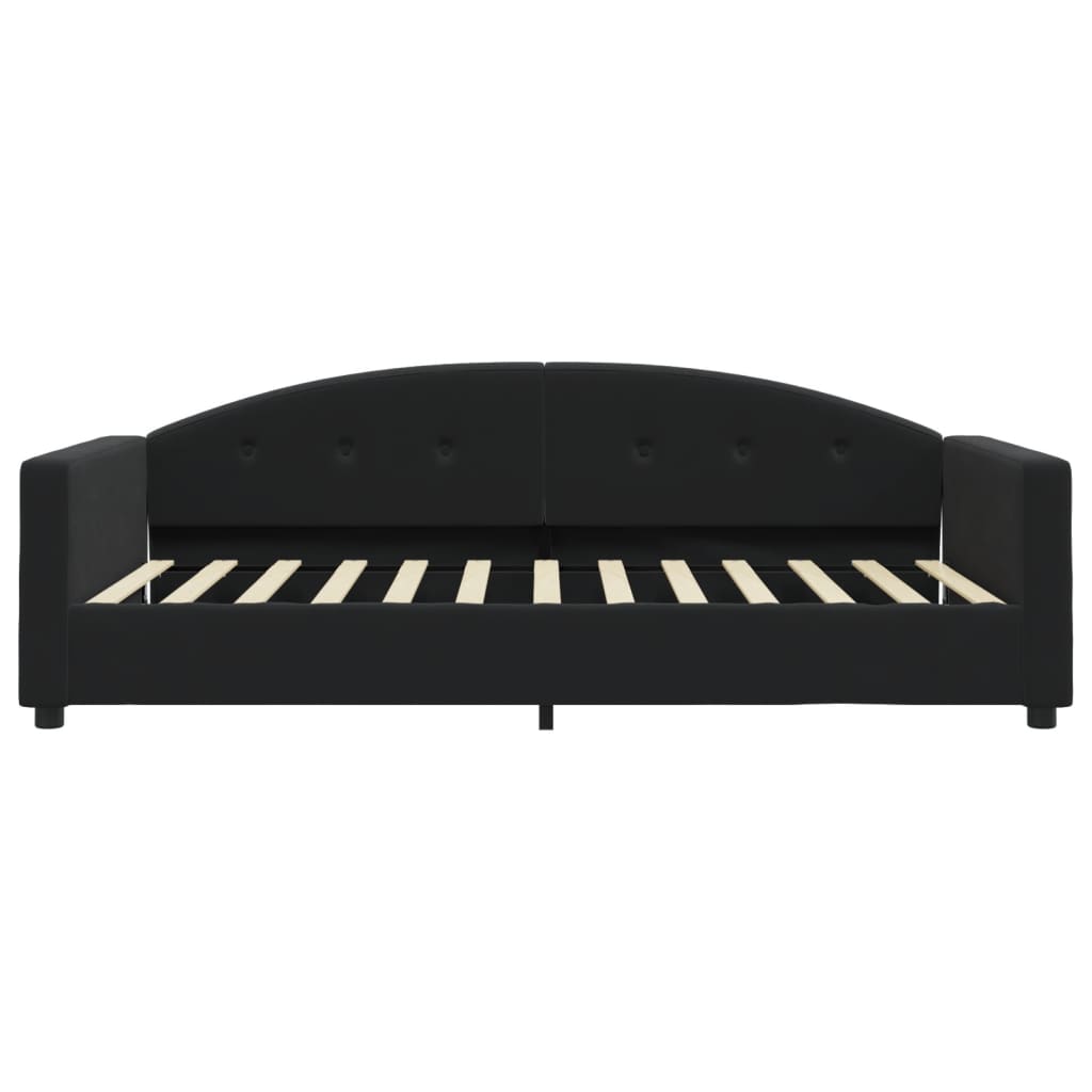Lit de jour avec matelas noir 100x200 cm velours - XIOS