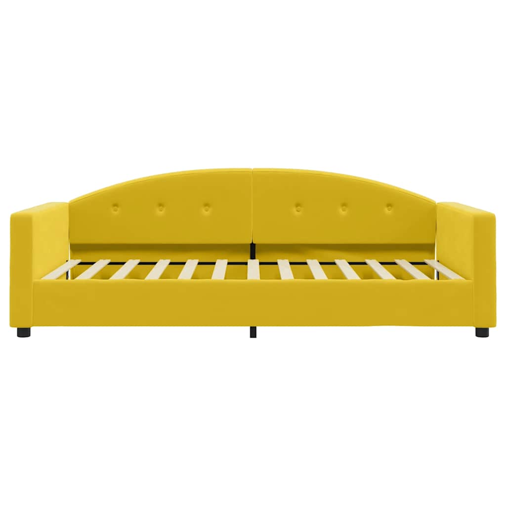 Lit de jour avec matelas jaune 100x200 cm velours - XIOS