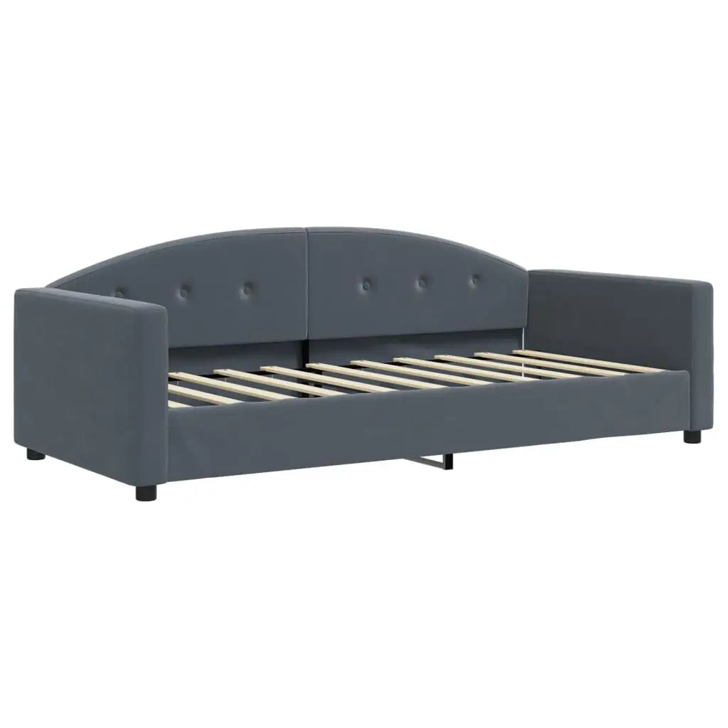 Lit de jour avec gigogne sans matelas gris foncé 90x190 cm - XIOS