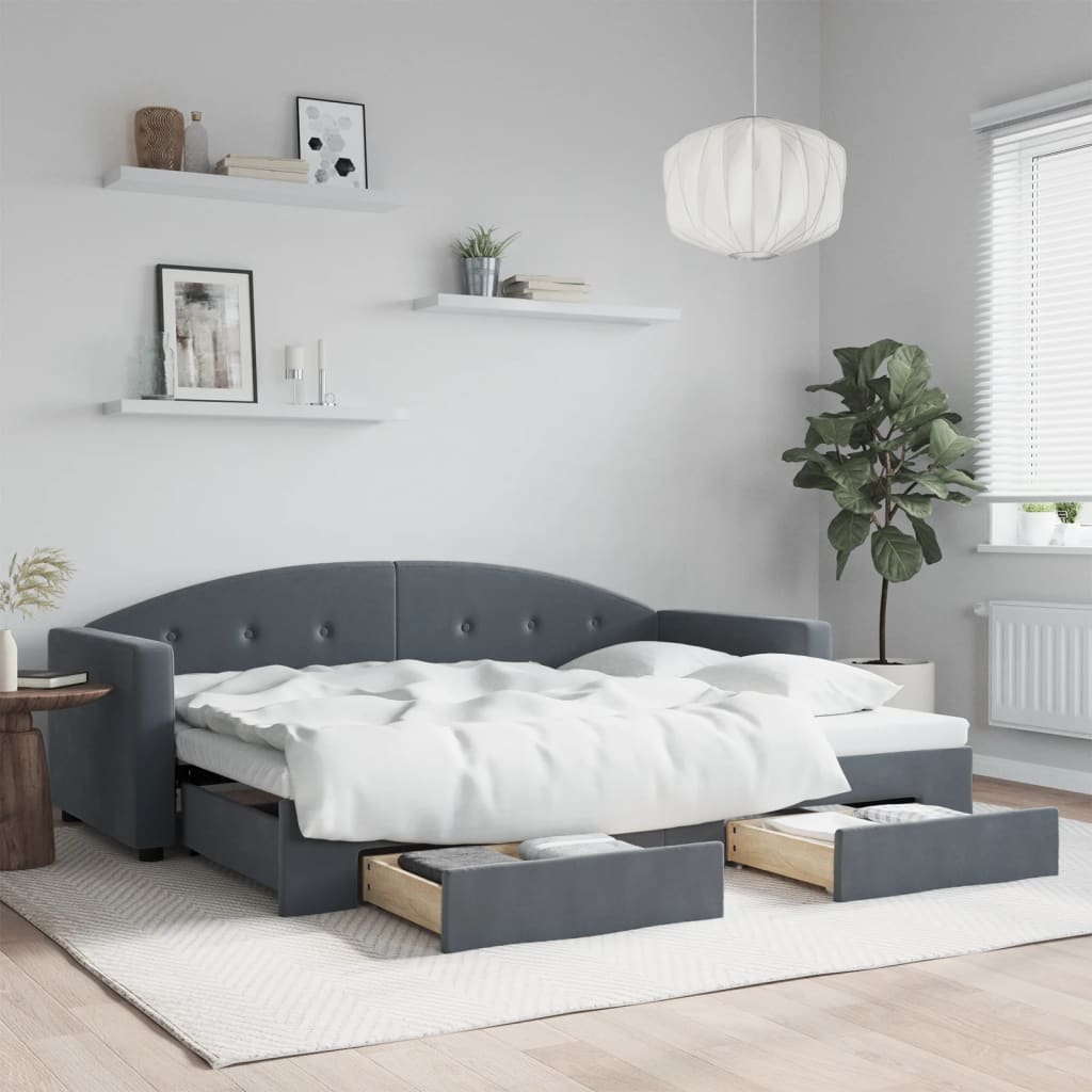 Lit de jour avec gigogne et tiroirs sans matelas 80x200 cm - XIOS