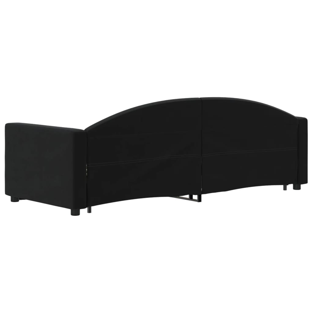 Lit de jour avec gigogne et tiroirs sans matelas noir 80x200 cm - XIOS