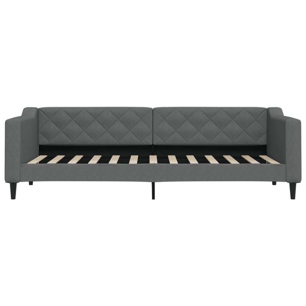 Lit de jour avec matelas gris foncé 80x200 cm tissu - XIOS