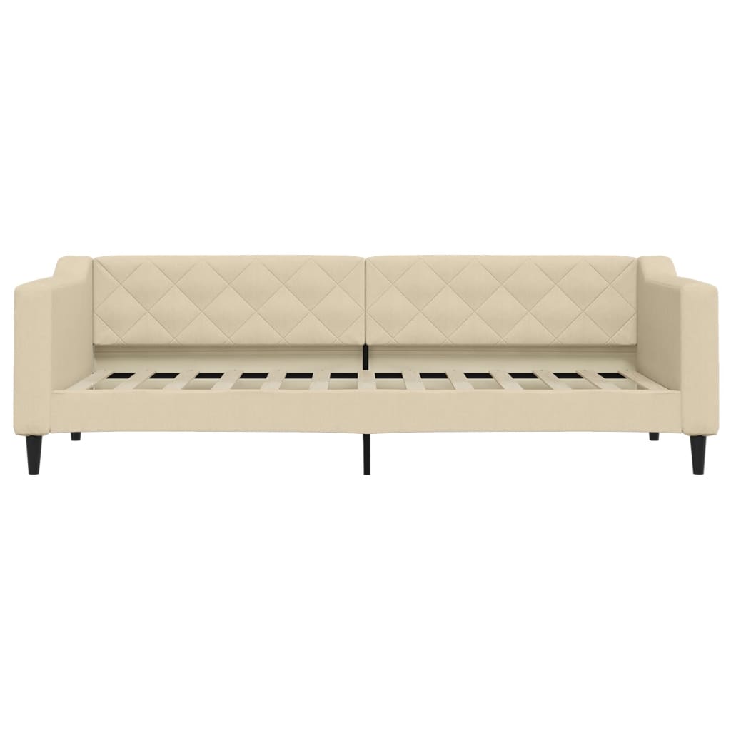 Lit de jour avec matelas crème 80x200 cm tissu - XIOS