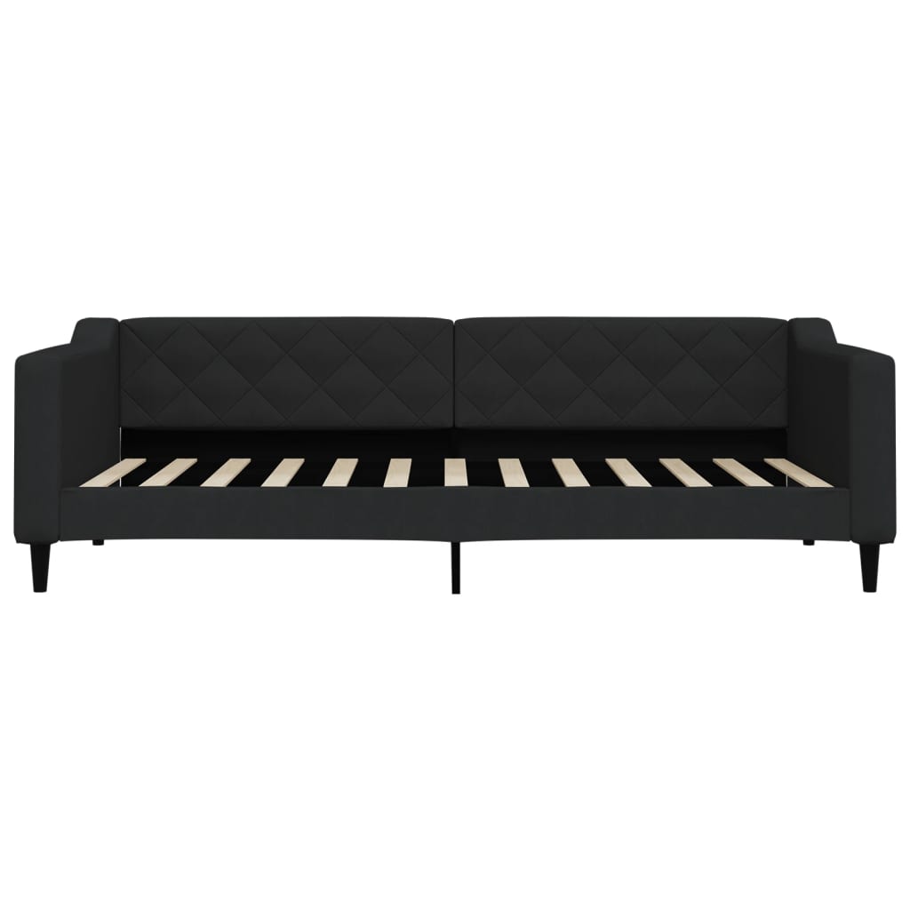 Lit de jour avec matelas noir 90x200 cm tissu - XIOS