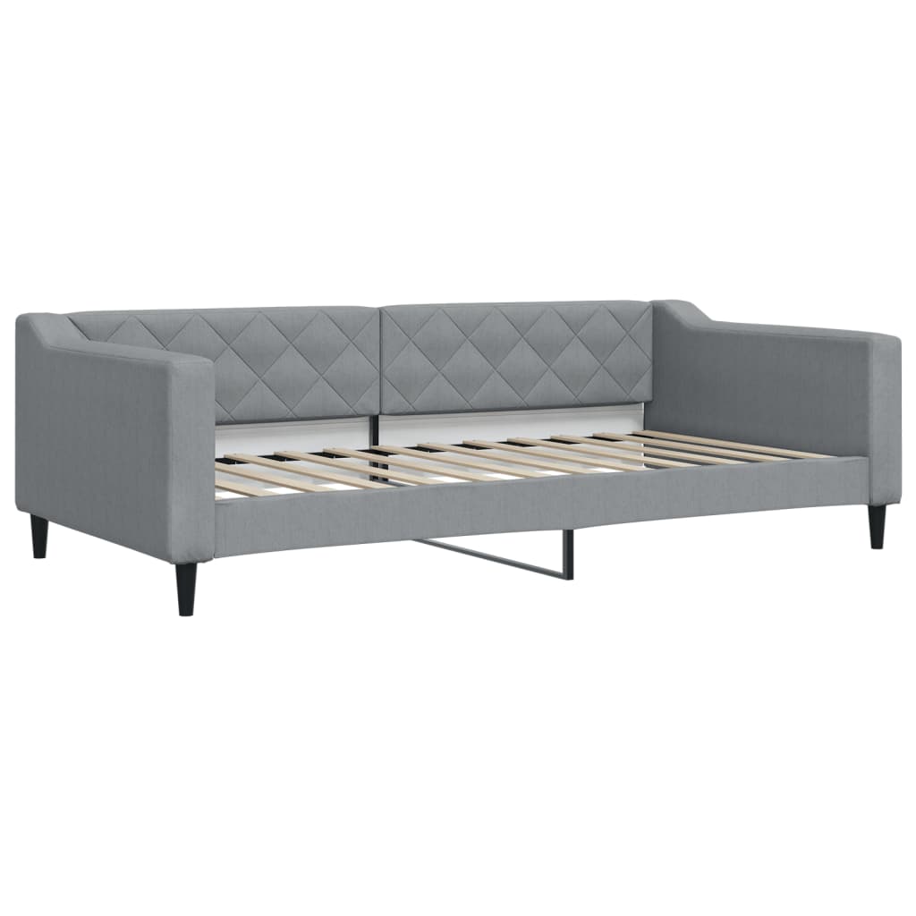 Lit de jour avec matelas gris clair 100x200 cm tissu - XIOS