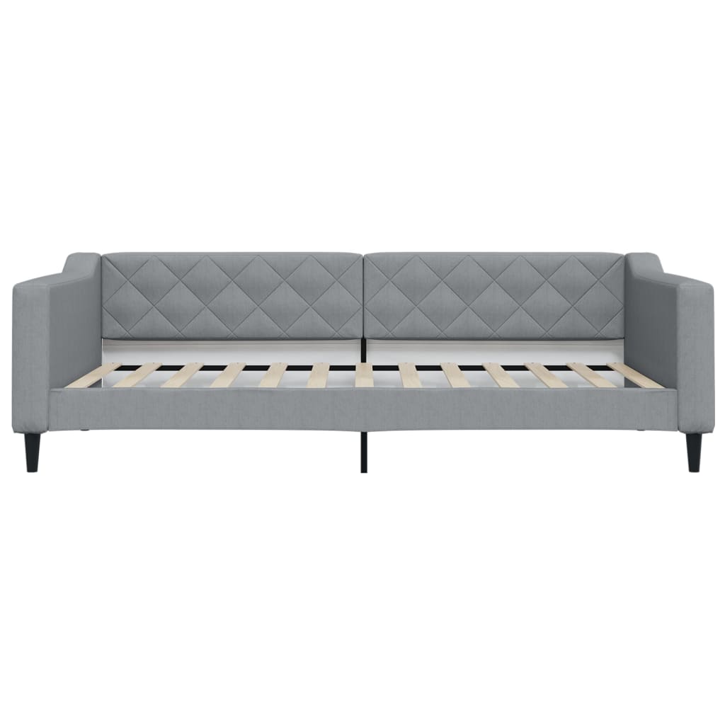 Lit de jour avec matelas gris clair 100x200 cm tissu - XIOS