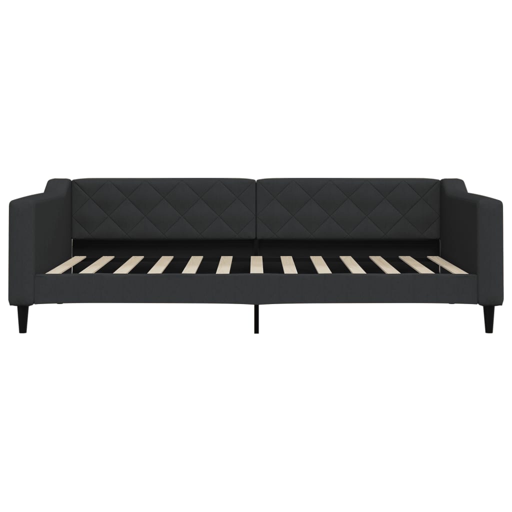 Lit de jour avec matelas noir 100x200 cm tissu - XIOS