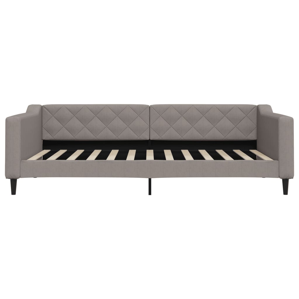 Lit de jour avec matelas taupe 100x200 cm tissu - XIOS