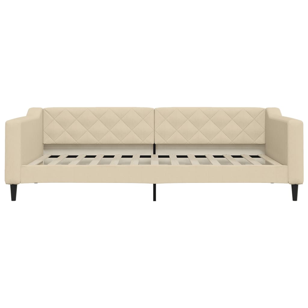 Lit de jour avec matelas crème 100x200 cm tissu - XIOS