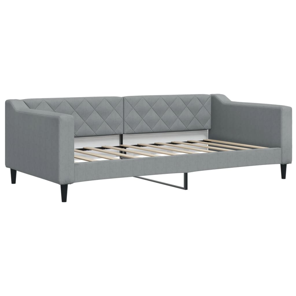 Lit de jour avec matelas gris clair 90x190 cm tissu - XIOS