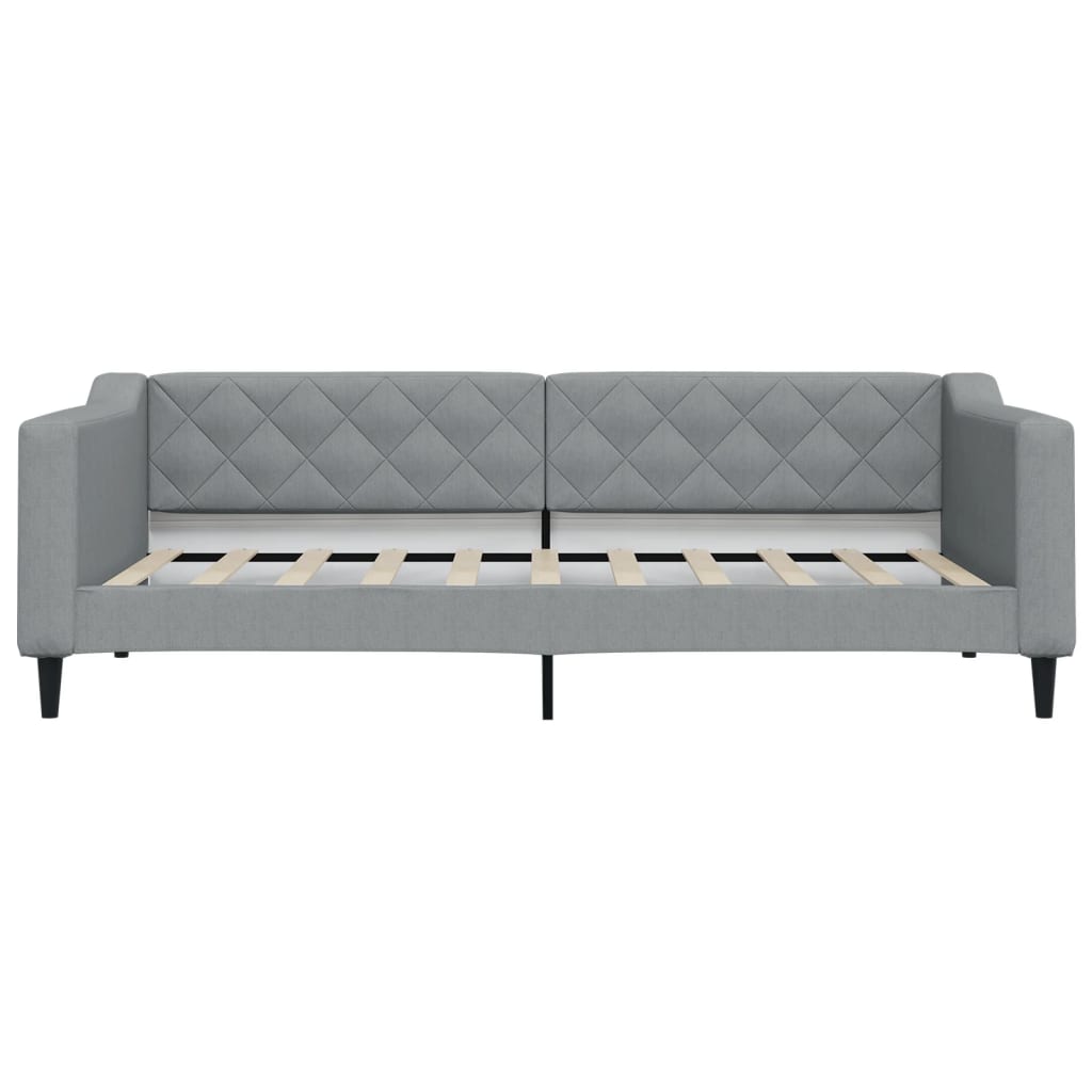 Lit de jour avec matelas gris clair 90x190 cm tissu - XIOS